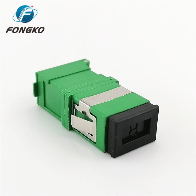 Green Shell Sc/apc Simplex Adapter Fiber Optic Adapter With Auto Shutter