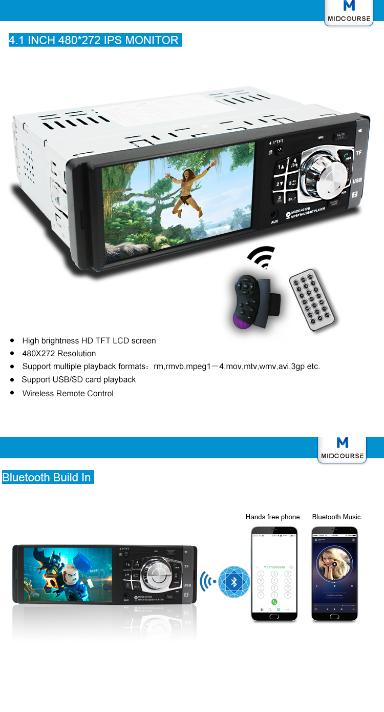Adjustable Single Din Navigation Radio With Screen CE FCC Certification