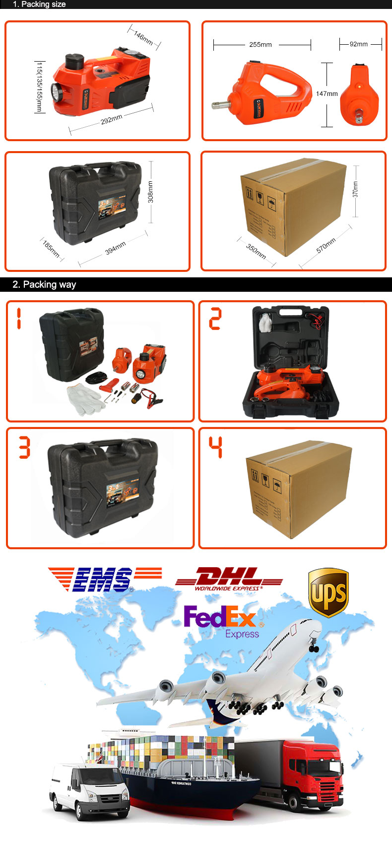 4 In 1 Electric Car Jack 5 Ton 12v Kit Hydraulic Car Jack Lift 35L/min