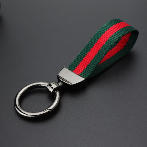 Nylon ribbon key chain company advertising metal small creative gift Colorful Canvas Nylon ribbon keychain