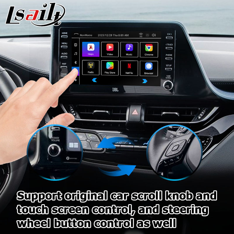 Toyota C-HR CHR Android 13 multimedia interface with wireless android auto carplay