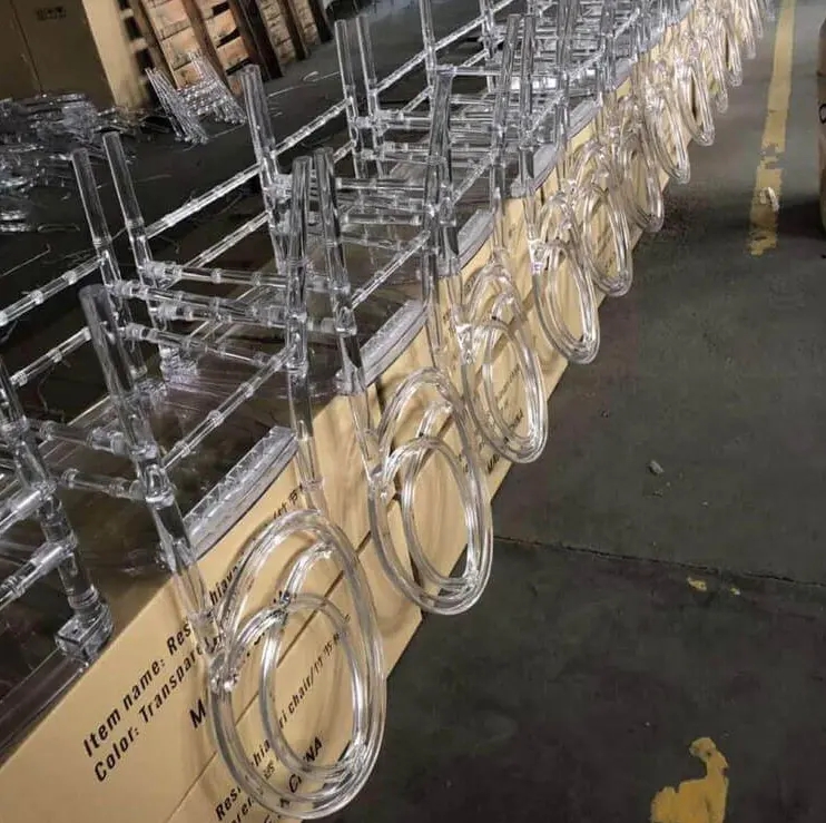OEM Acrylic Resin Phoenix Chair Modern White Resin Chiavari Chairs