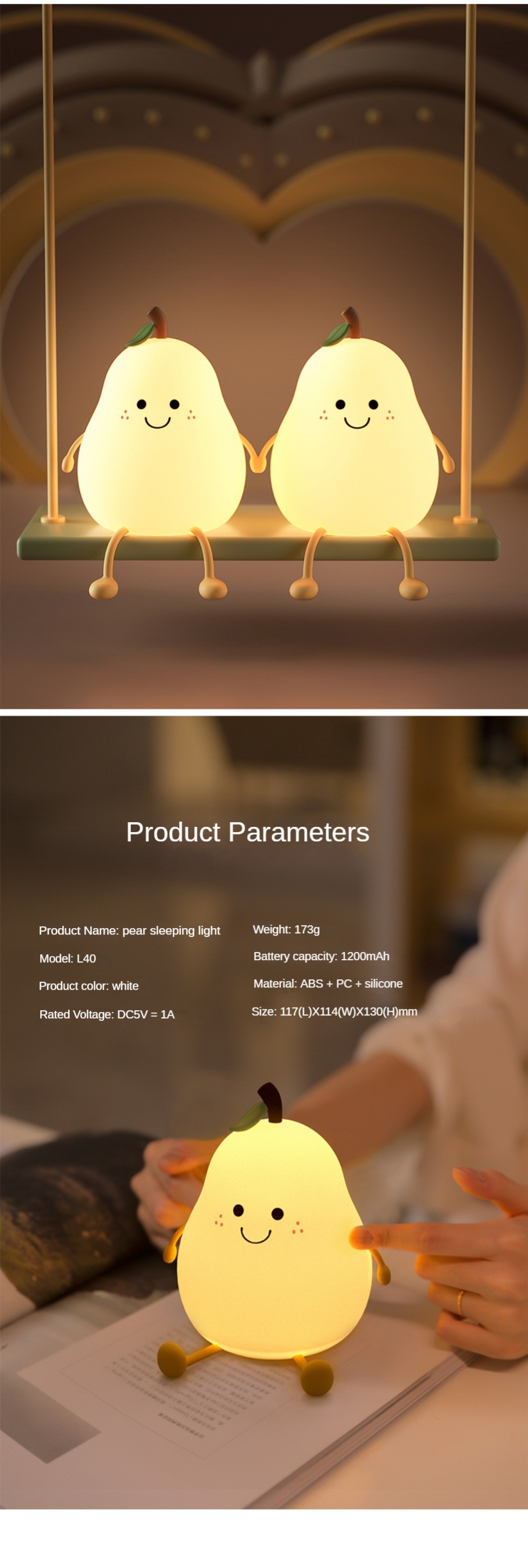 High Quality Rechargeable RGB Wireless LED Night Light Dimmable Table Lamp For Baby / Kids Lovely Silicone Design