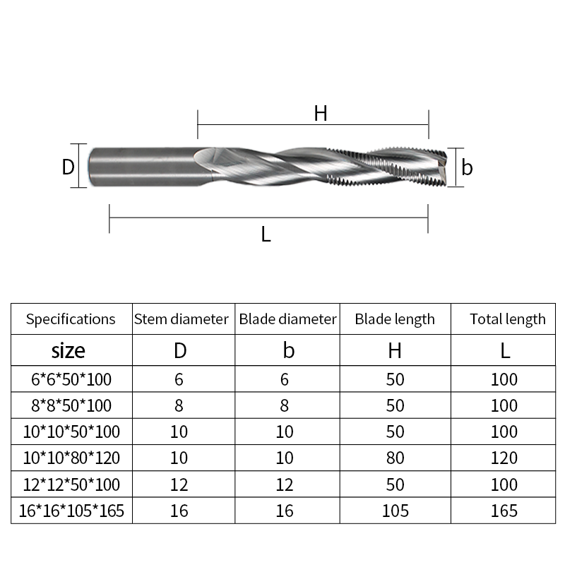 YingBa Manufacturer CNC 3 Flutes Flat Roughing Spiral Bit Finishing Roughing Steel Milling Cutter Tools