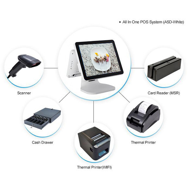 HDMI / VGA Signal Input Android Pos Terminal Under Android 4.4.4 And 400 Nits Brightness