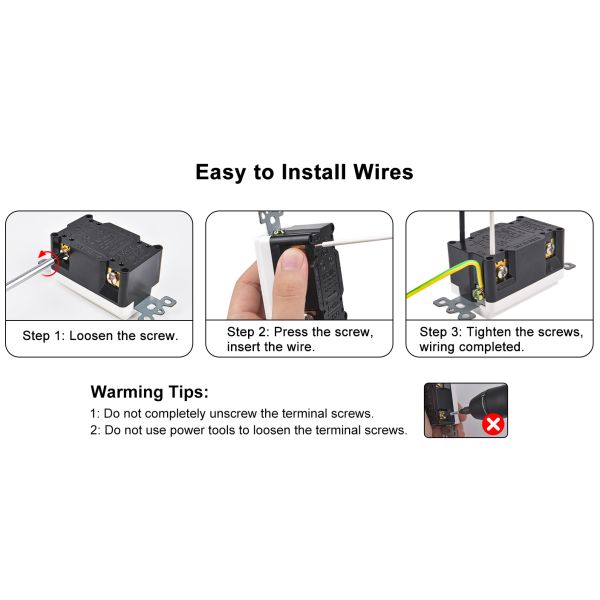 125V 15A Tamper Resistant GFCI Electrical Outlet Self-Test UL943 Standard Grounding Receptacle Unit