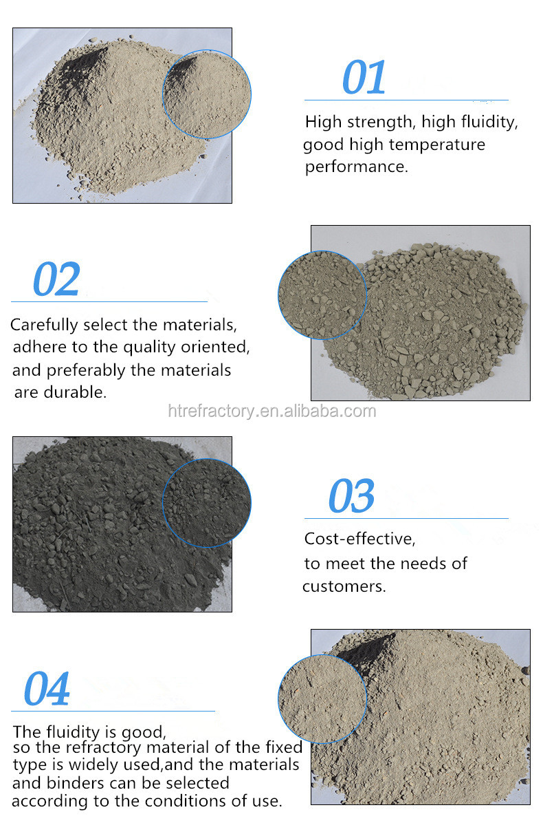 Alkali Resistant Castable Refractory with Bulk Density 2.0-2.5g/cm3 and High Alumina