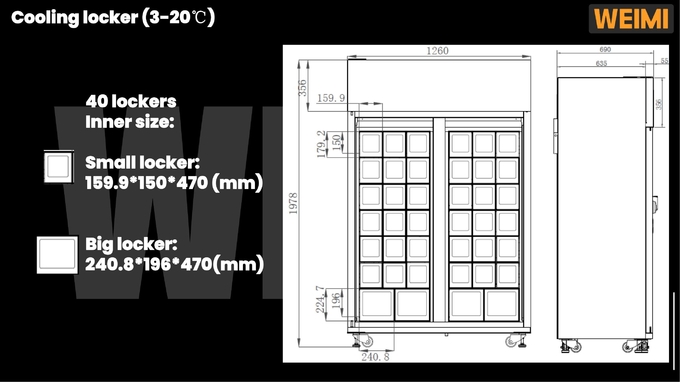 Micron Exported Globally Customized Locker Vending Machine For Eggs Cheese Fresh Flowers Vending Machine