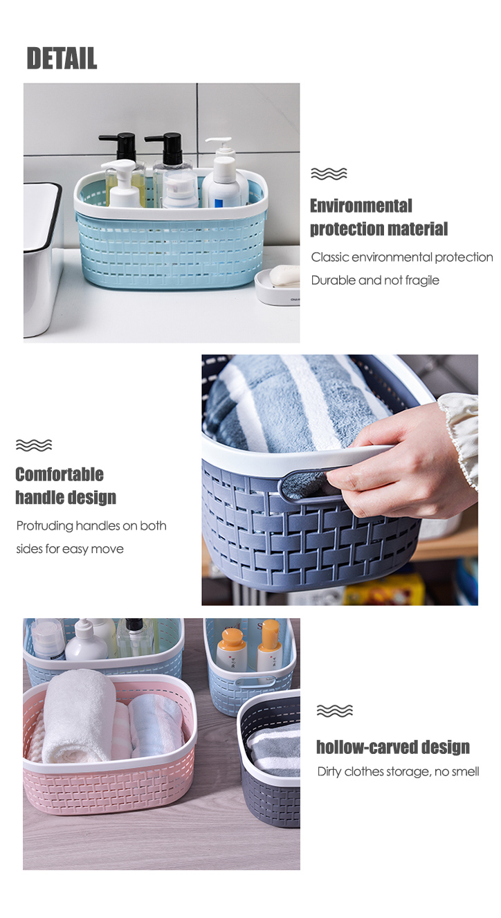 Oval 11" Shower Caddy Portable Plastic Storage Basket Double Handle