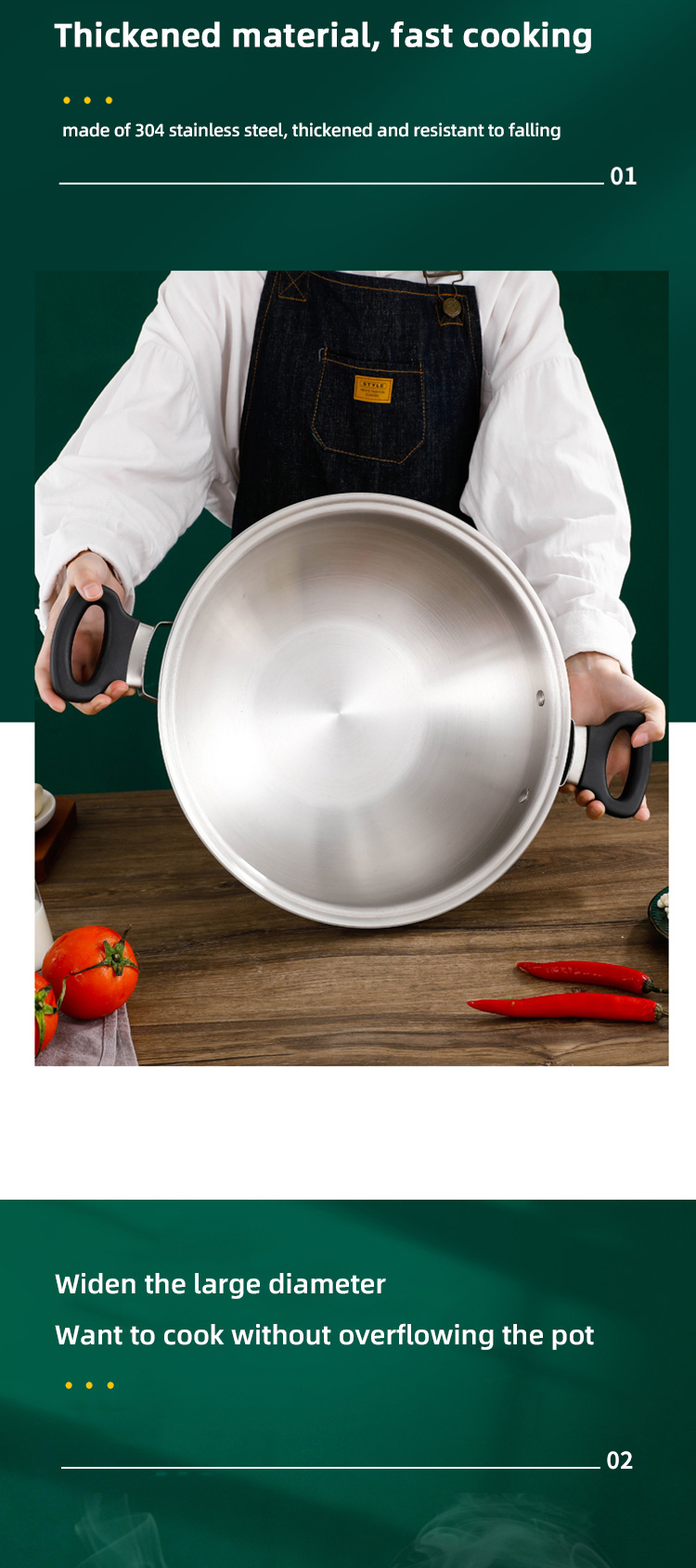 3 Layer Stackable Steamer Pot 304 Stainless Steel With Lid