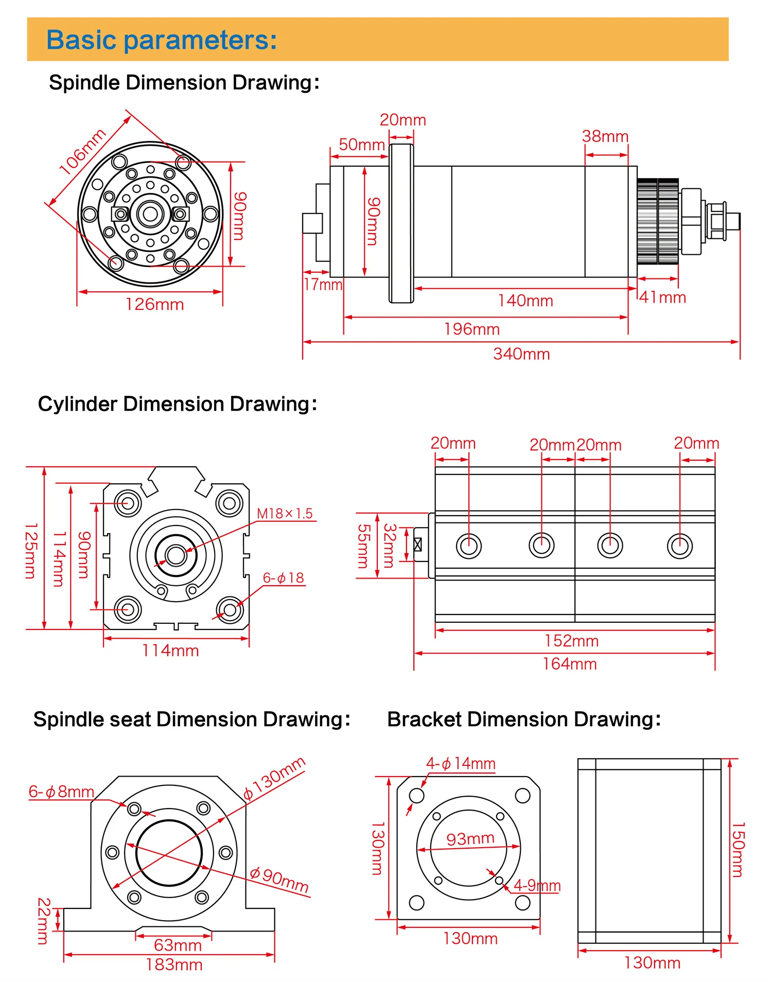 CNC BT30 Spindle Motor Automatic Tool Change 6000rpm No Power Kit