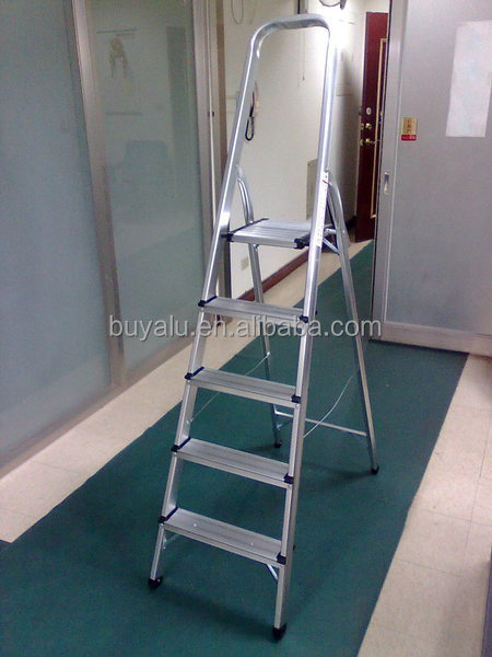 Sustainable Aluminum Folding Ladder 3 Steps In Silver Anodized