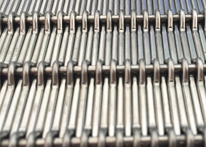 Decorative Metal Facade Mesh , Crimped Type Woven Wire Fabric For Curtain Wall