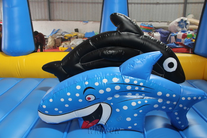 Dolphin Inflatable Fun City 9.1x8.8x5.1m For Festival Activities
