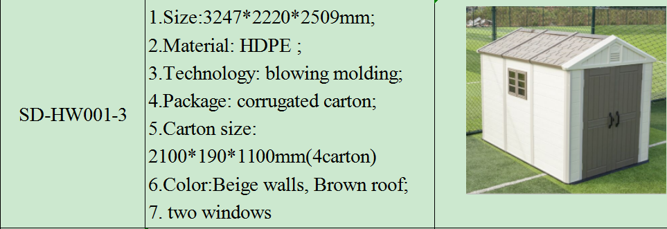 ODM ISO9001 Plastic Shed House , Steel Handle Large Outdoor Plastic Storage Sheds