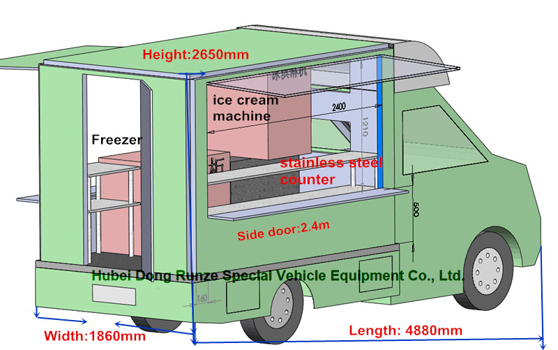 Custom Color JAC Mobile Kitchen Truck , Street Mobile Fast Food Van