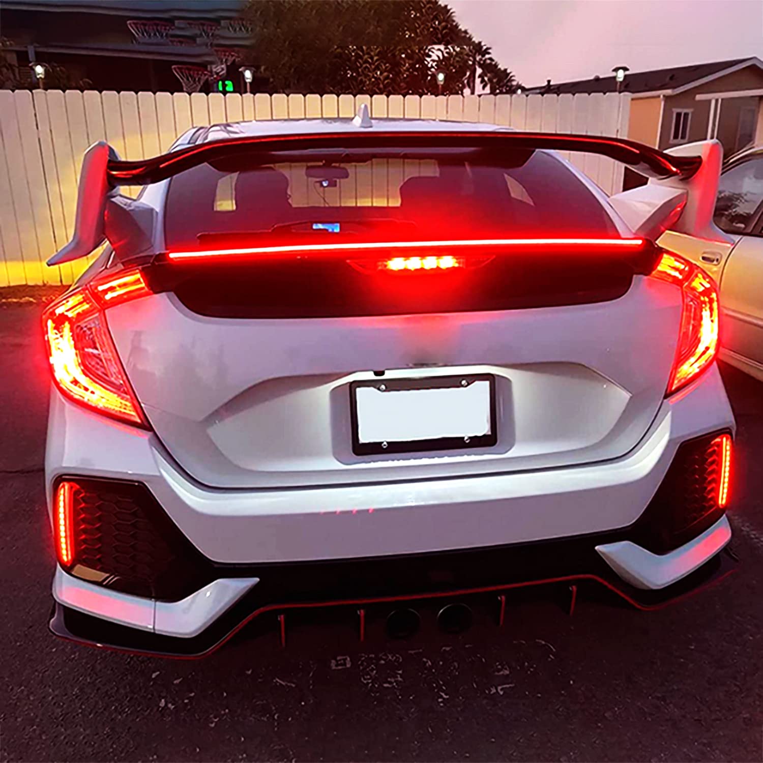 129.79 x 3.51 x 1.02 cm Packaging Size Luminous Car Spoiler with LED Strip Light