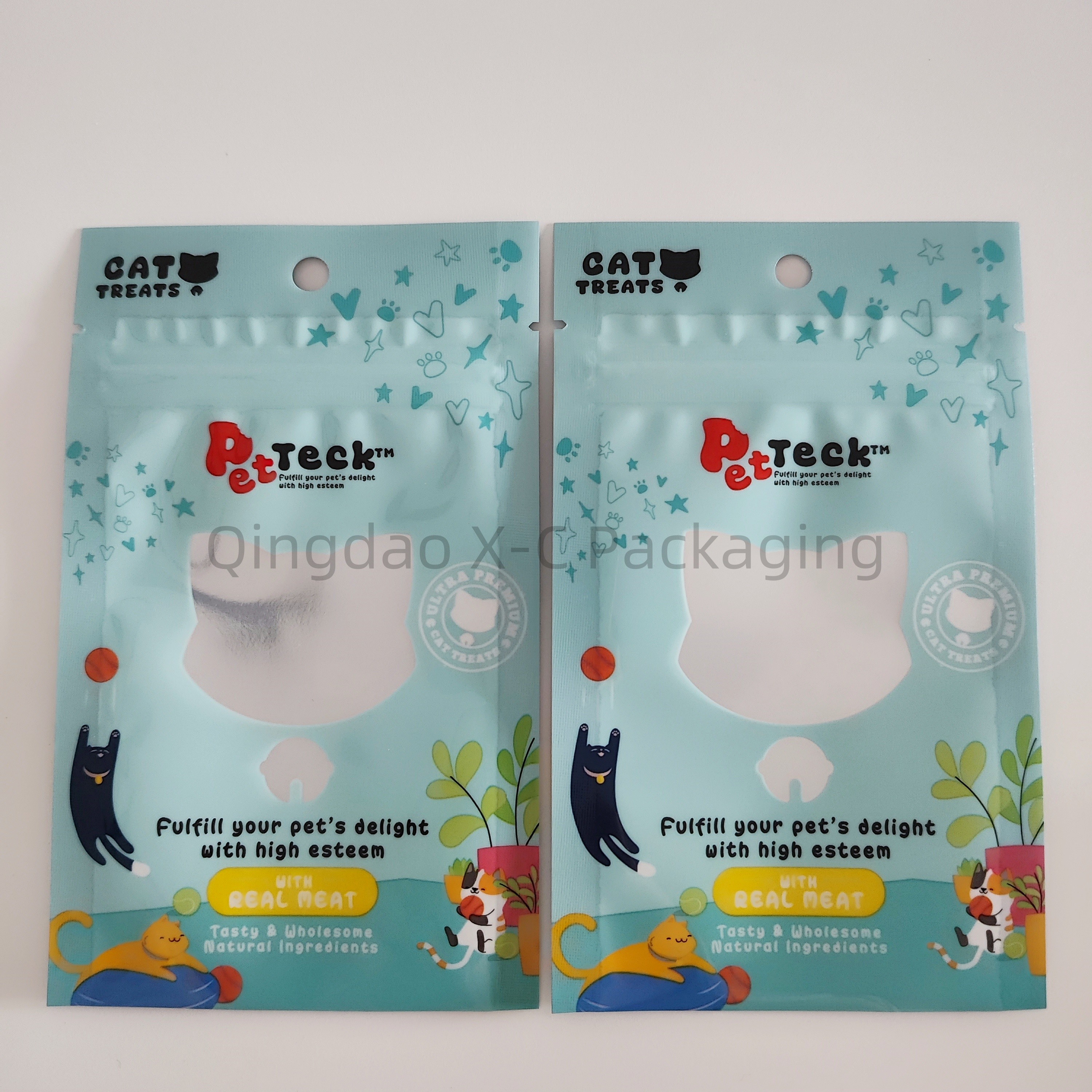 Custom Printed Packing Bag Plastic Food Zipper Packaging Bags With Heat Seal Handle