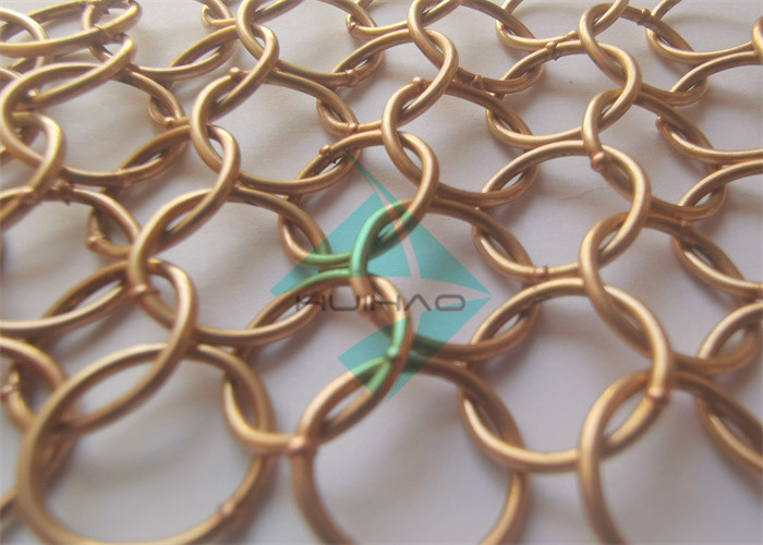 Metal Ring Mesh Brass Color String Curtains
