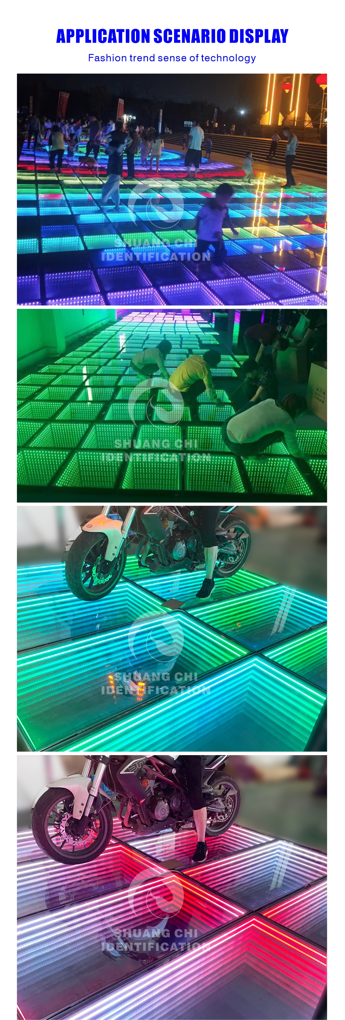 3D Infinity Mirror Video Light LED Dance Floor For Wedding Party Customization