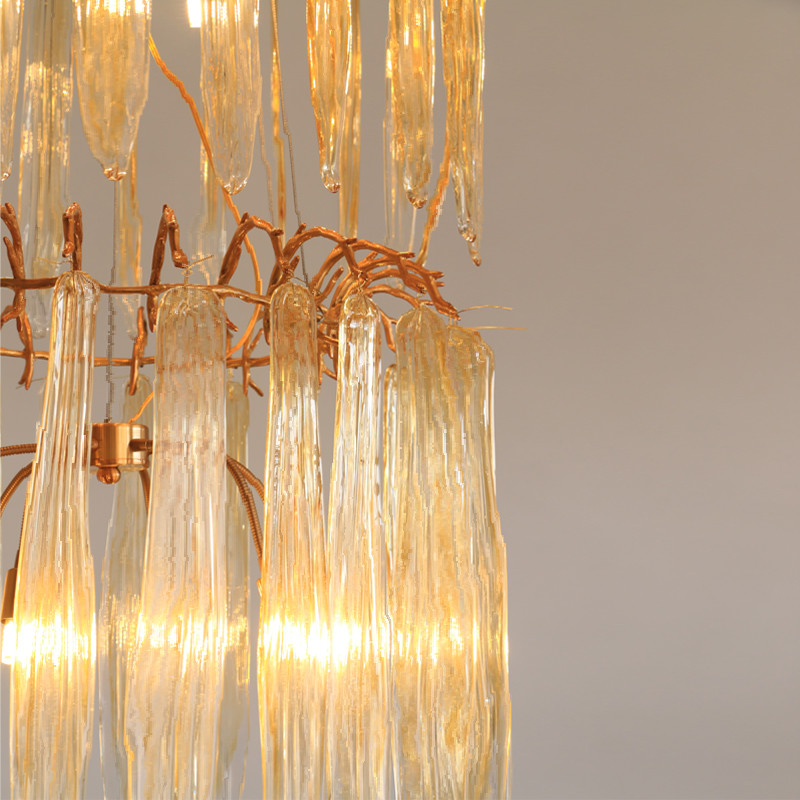 Luxury All Copper Post Modern Duplex Stair Chandelier With Creative Personality