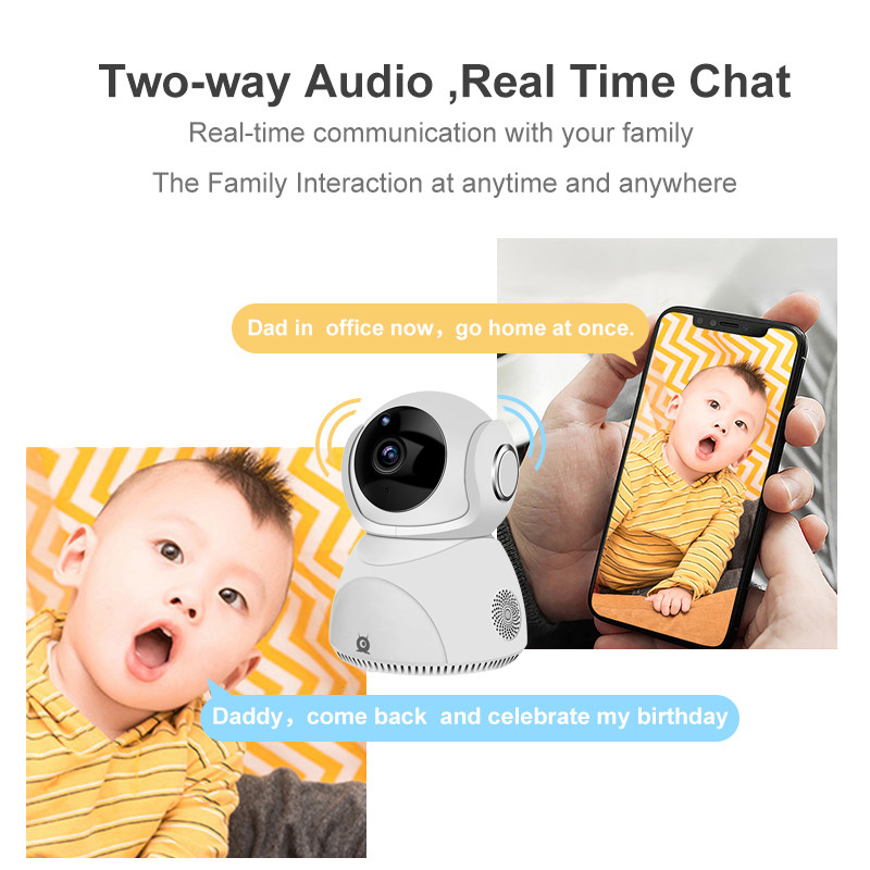 Mini indoor WIFI PT 5MP wireless onvif 128G TF card slot cloud storage home security network 3MP wifi camera