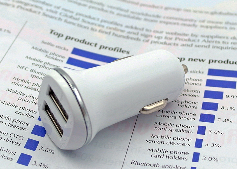 Fast 2.1A Mini USB Car Charger With LED Lamp Compatible For IOS Android