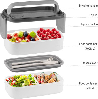 Multicolor Large Capacity Adult Bento Box for Lunch