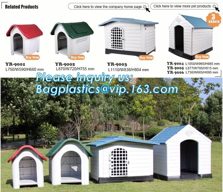 Plastic Dog House - Waterproof Dog Kennel Air Vents Elevated Floor All Weather Indoor Outdoor Insulated Doghous