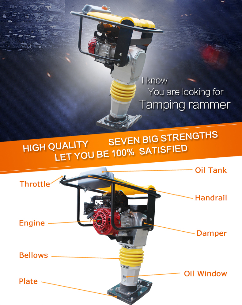Unique Selling Point High Operating Efficiency Vibrating Rammer for Soil Compaction