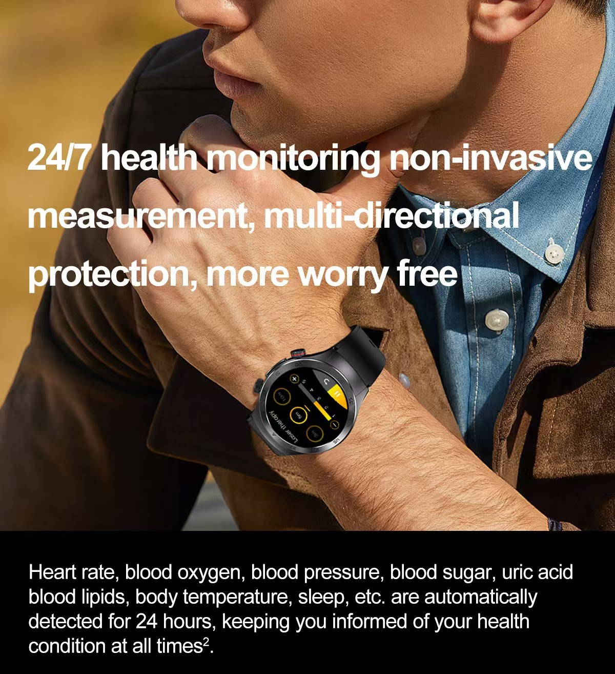 1.49 Inch Health Smart Watch E800 Heart Rate Health Monitoring Body Temperature SmartWatch