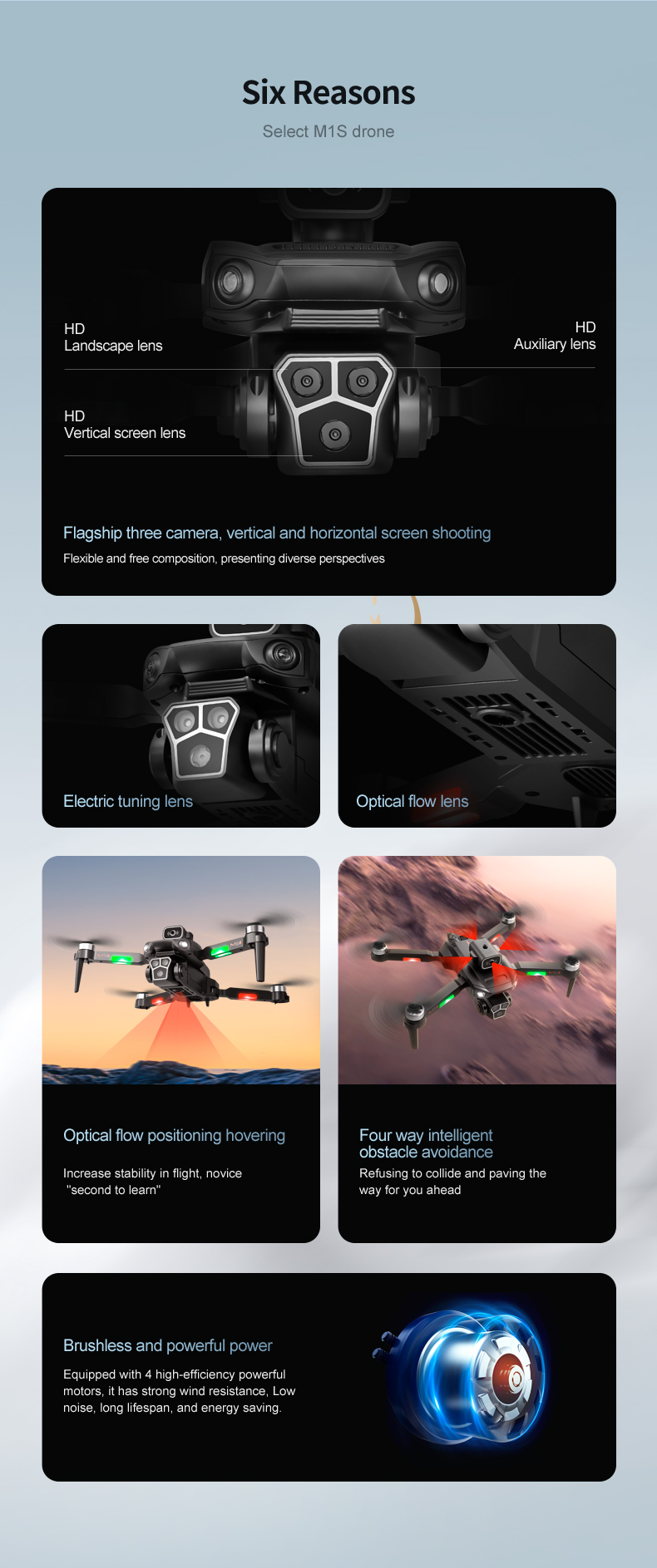 Operator Skill Level M1s Drone 4k Profesional Hd Dual Camera Dron Wifi 1080p Real-time Transmission with Long Flight Time