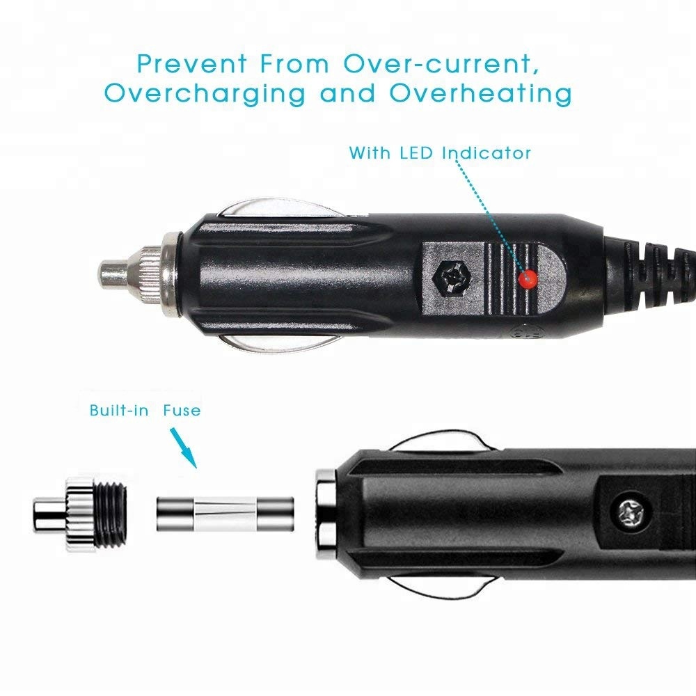 3ft 6ft 12ft Cigarette Lighter Extension Cord Male To Female For Car Charging