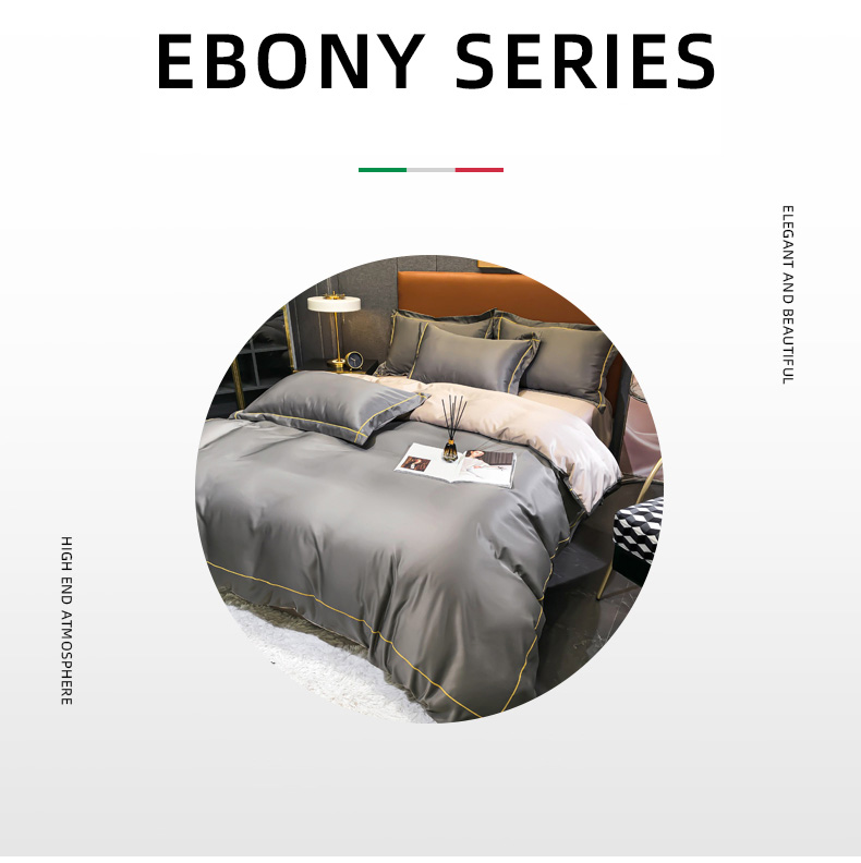Custom Solid Color Washing Silk Quilt Cover Full Size Duvet Cover Bed Sheet Set with 1