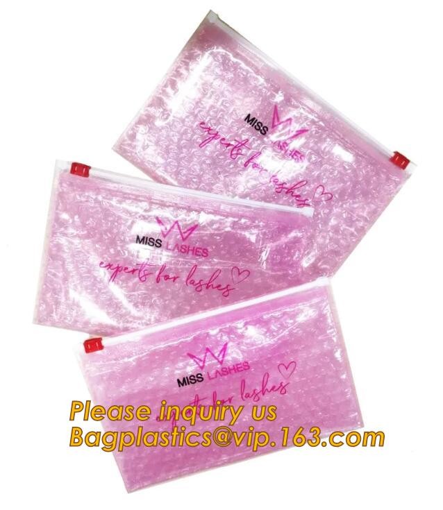 Cosmetic Slider Zip lockkk Bubble Bags Bubble Slide Pouch,Zip lockkk esd bubble bag bubble packaging wrap cosmetic pouch slide