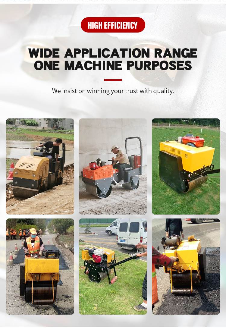 Mini Asphalt Road Roller Machine 2 Ton Diesel Engine and Hydraulic Vibratory Features