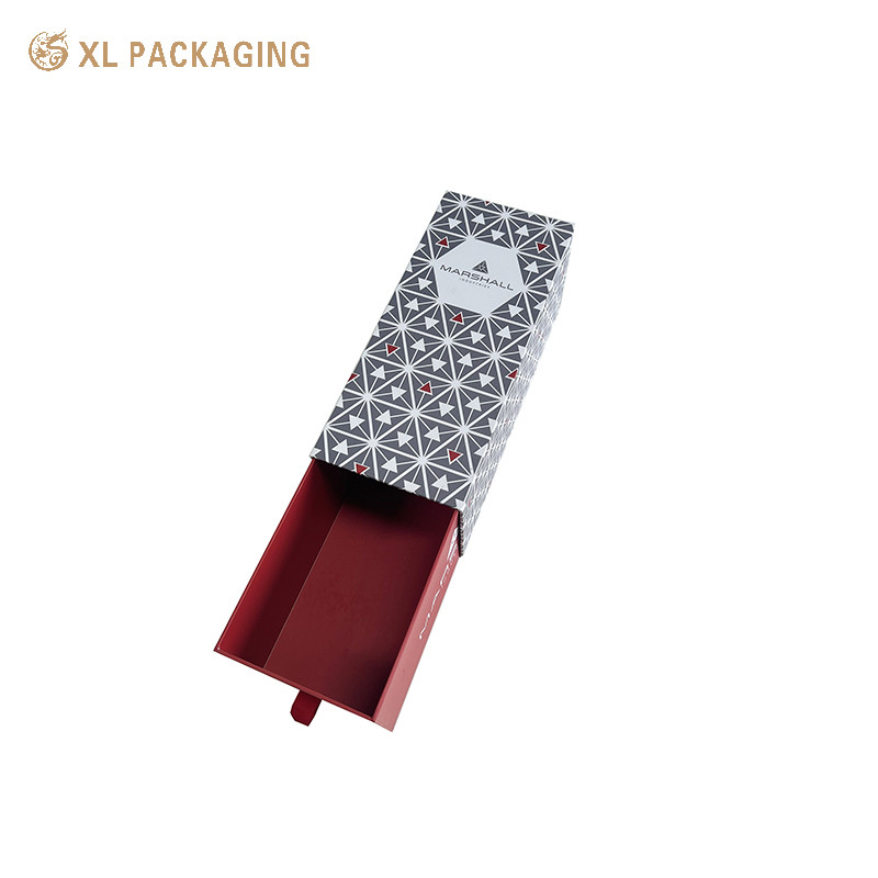 Hard Rigid Paper Wine Packaging Box Luxury Cardboard Drawer Box Customized