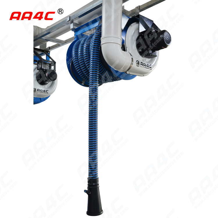 AA4C car exhaust extracting system auto vehicle exhaust manual fixed tumbler hose reel with fans control customize size