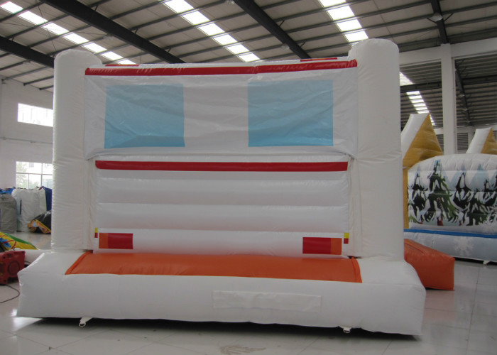 Ambulance Games Kids Inflatable Bounce House 0.55mm Pvc Tarpaulin 6 X 4m For Amusement Park