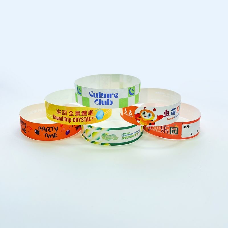 Snap Closure Tyvek Wristbands for Event Entry and Access in Various Colors