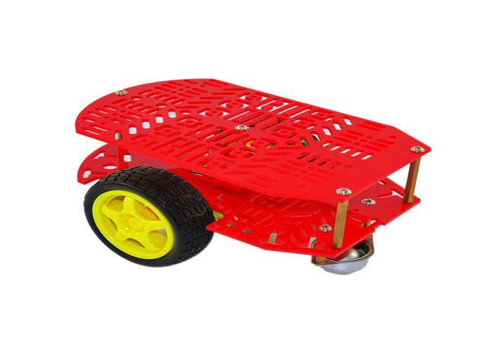 Two Wheel Drive Arduino Car Robot Multi - Hole With Red / Yellow Color
