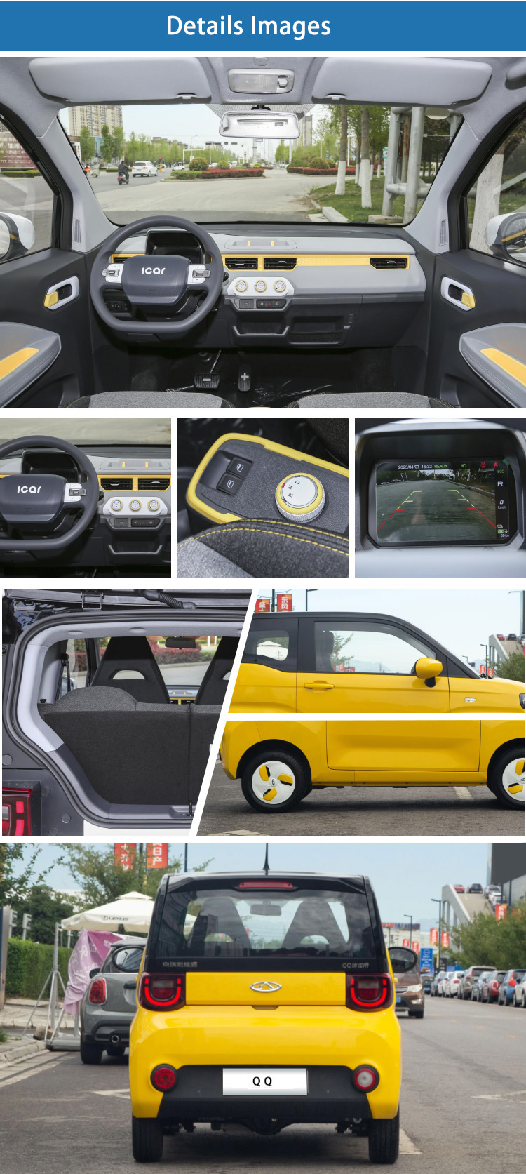 China New Energy Vehicles Pure 4 Wheel Used Cars Adult Chery QQ Mini EV Electric Car