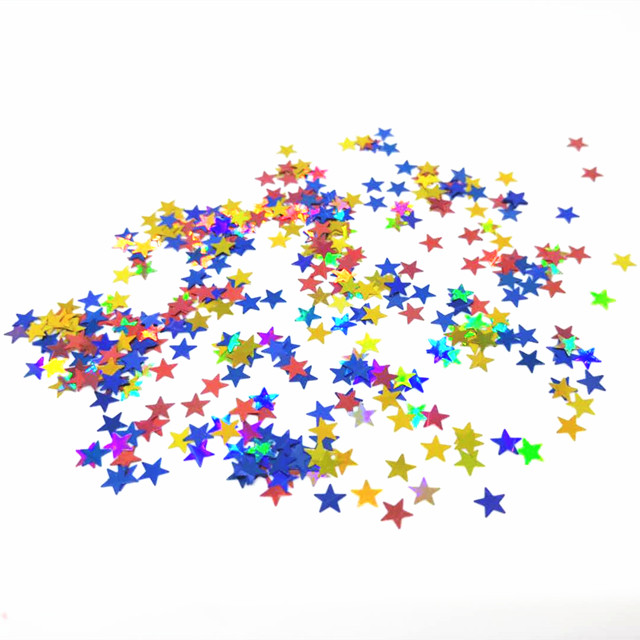 Polyester Star Glitter Shapes Free Samples of 4mm Star Shaped Stars