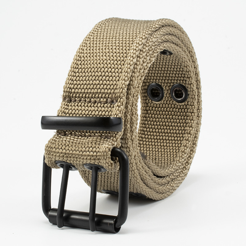 OEM Clip Fabric Web Belt Double Buckle Mens Nylon Web Belts 130cm Jeans