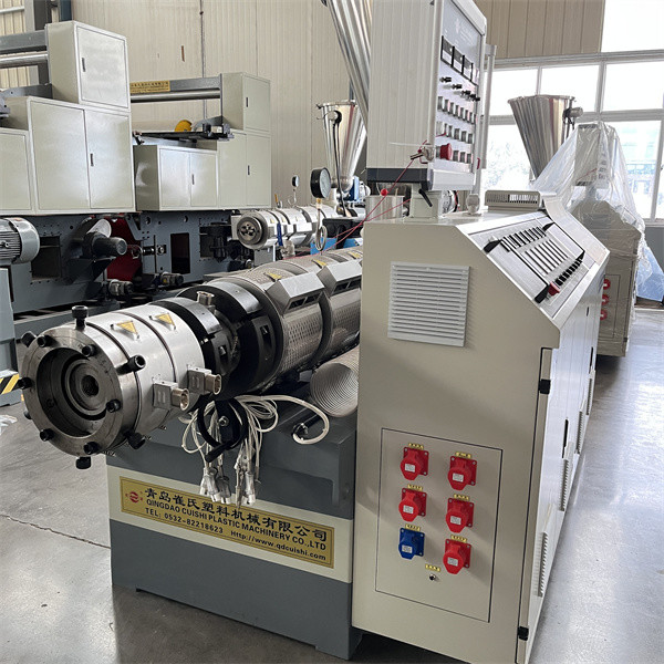 Low Noise Twin Screw Extruder Plastic Pipe Moulding Machine 1 Year Warranty