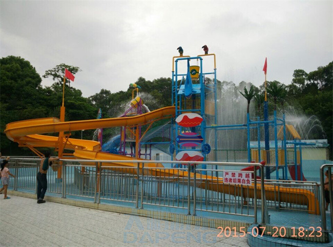 Aqua Park Playground Water Slide Family Fiberglass Big Splash Slide Anti Corrosion
