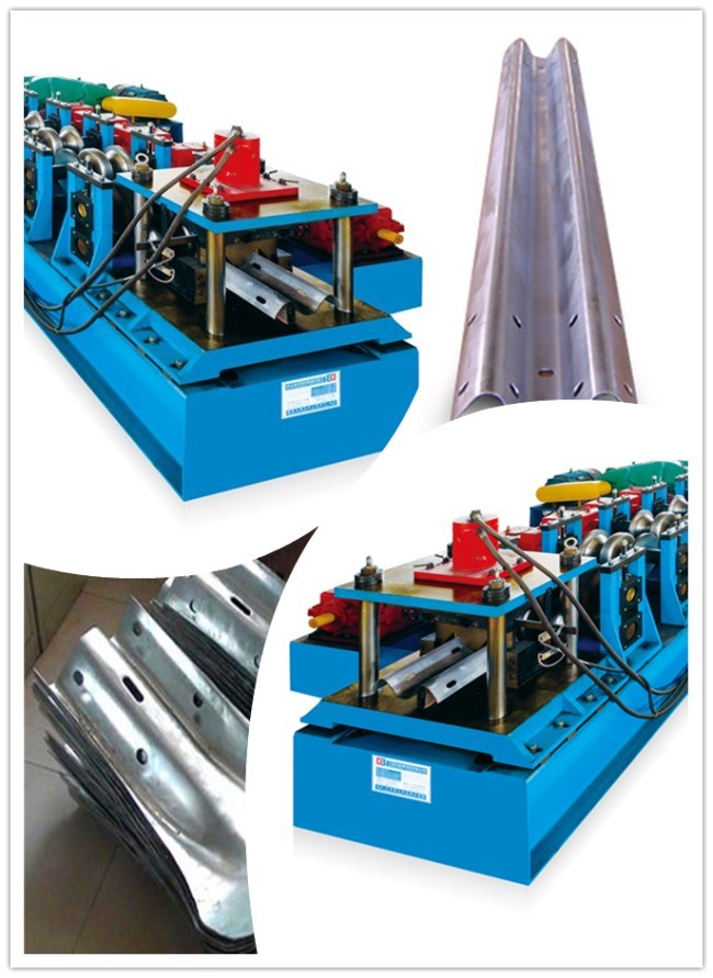 PLC Steel W Beam Guardrail Roll Forming Machine With 2 Years Warranty