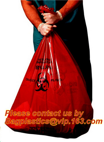 Extra large capacity biohazard drawtape trash bag interleaf coreless roll plastic hospital garbage bag, Medical Disposab