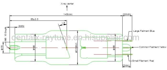110kv High Frequency Medical X Ray Tube , Dual Focal Spots Tungsten Anode X Ray Tube