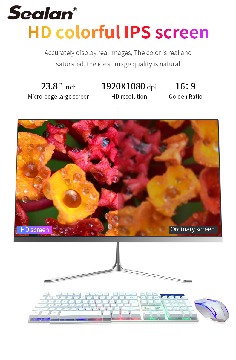 Core I7 3537 23.8inch All In One White Computer Camera 2.0M Pixel